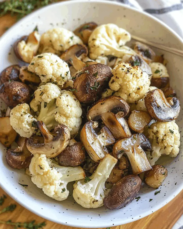 Roasted Cauliflower and Mushrooms