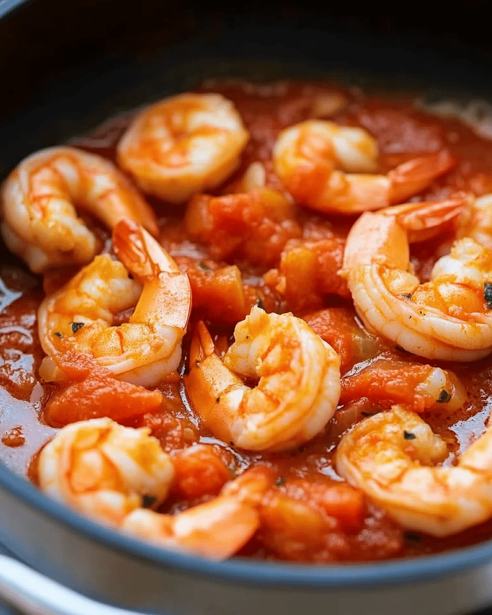 Spicy Shrimp Pasta with Tomatoes and Garlic