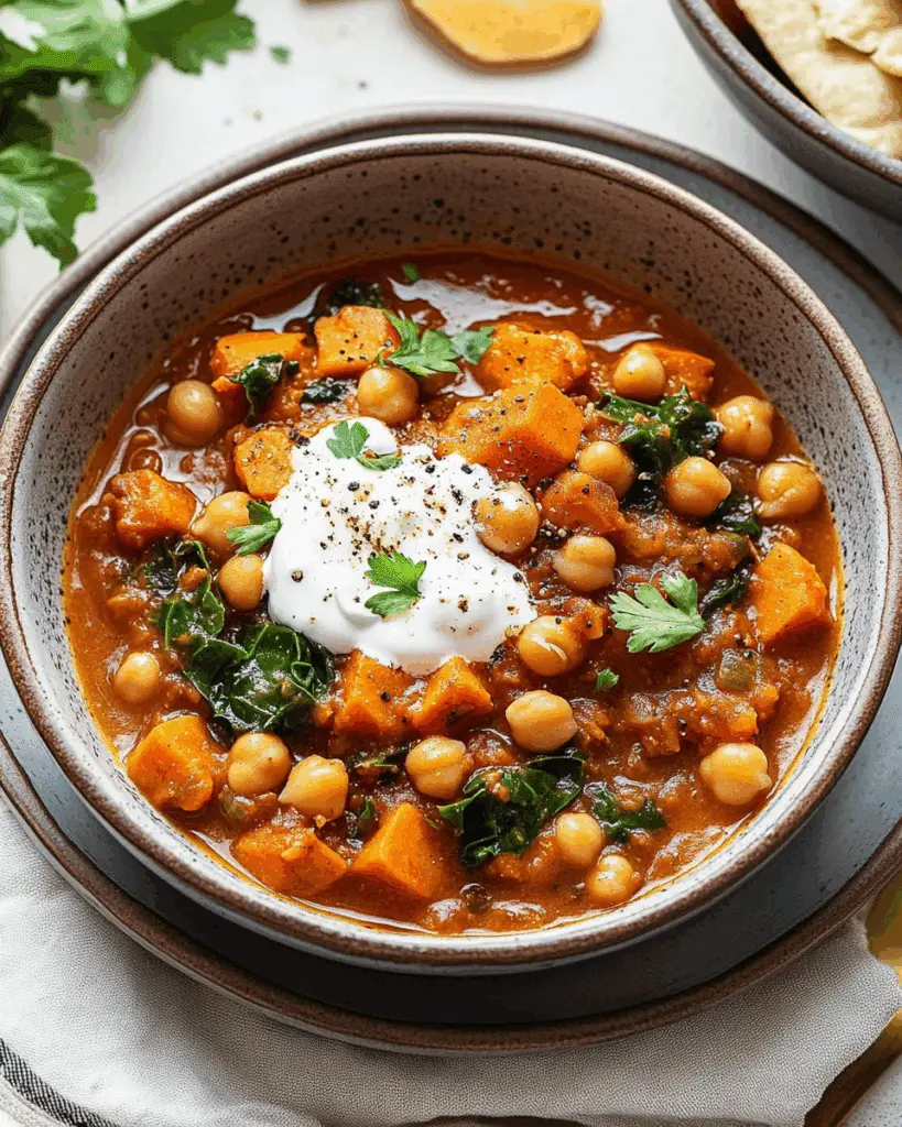 Sweet Potato Stew With Chickpeas & Hardy Greens