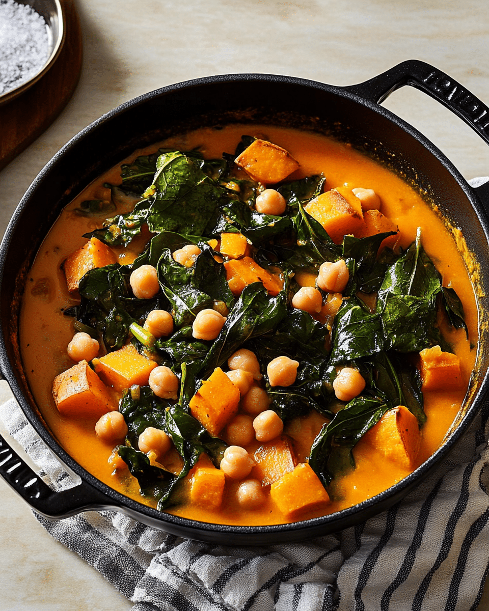 Sweet Potato Stew With Chickpeas & Hardy Greens