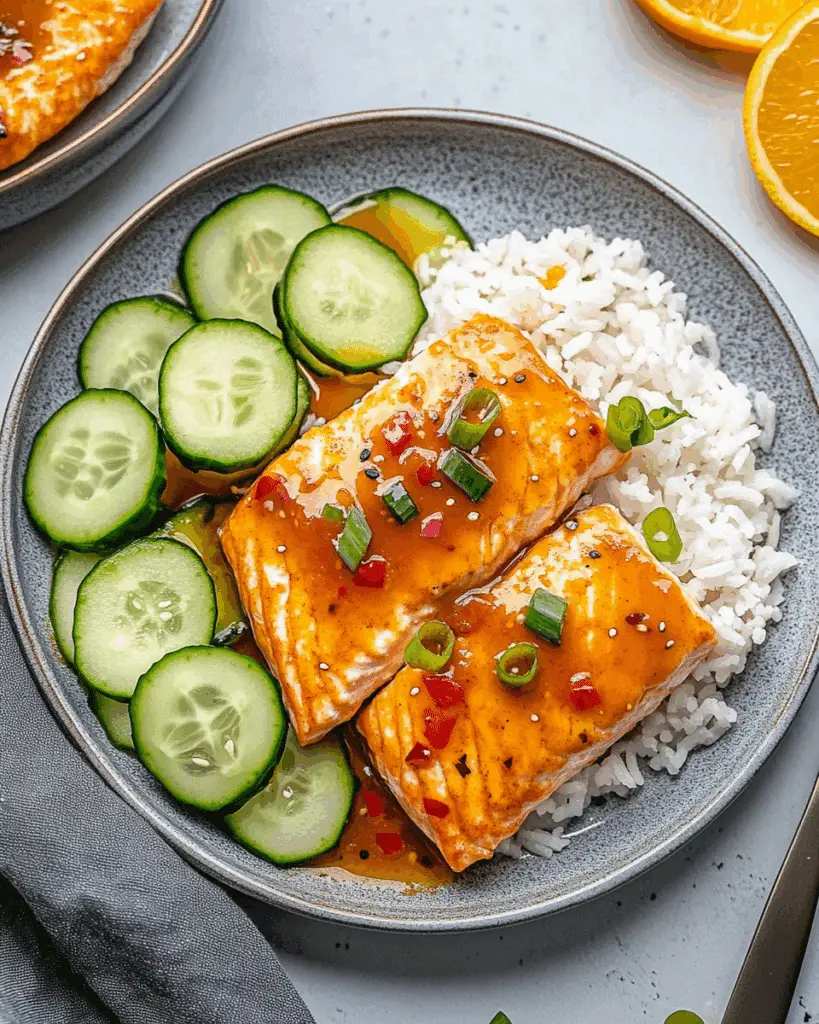 Sweet and Spicy Saucy Orange Salmon