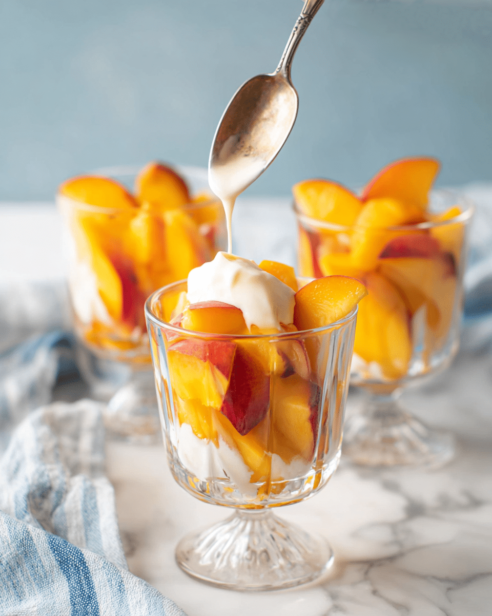 Peaches with Lightly Sweetened Whipped Cream