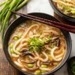 Udon Noodle Soup with Miso Broth and Shiitake Mushrooms Recipe