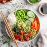 Vegan Poke Bowl with Watermelon Tuna and Fresh Toppings Recipe