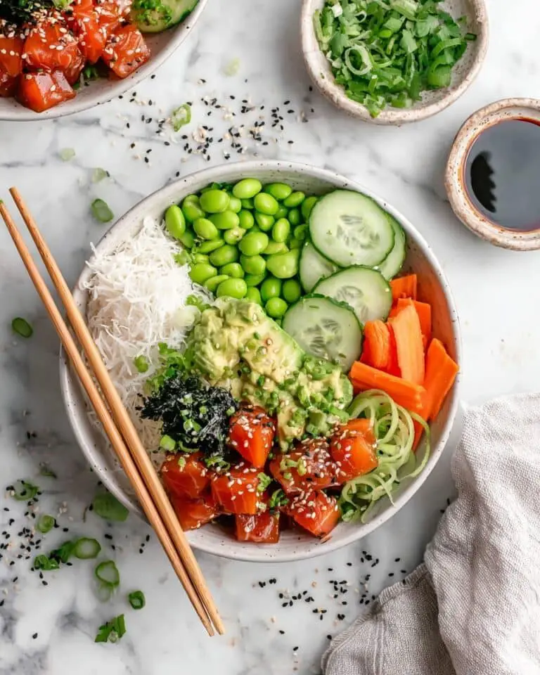 Vegan Poke Bowl with Watermelon Tuna and Fresh Toppings Recipe