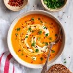 Creamy Roasted Sweet Potato and Red Pepper Soup Recipe