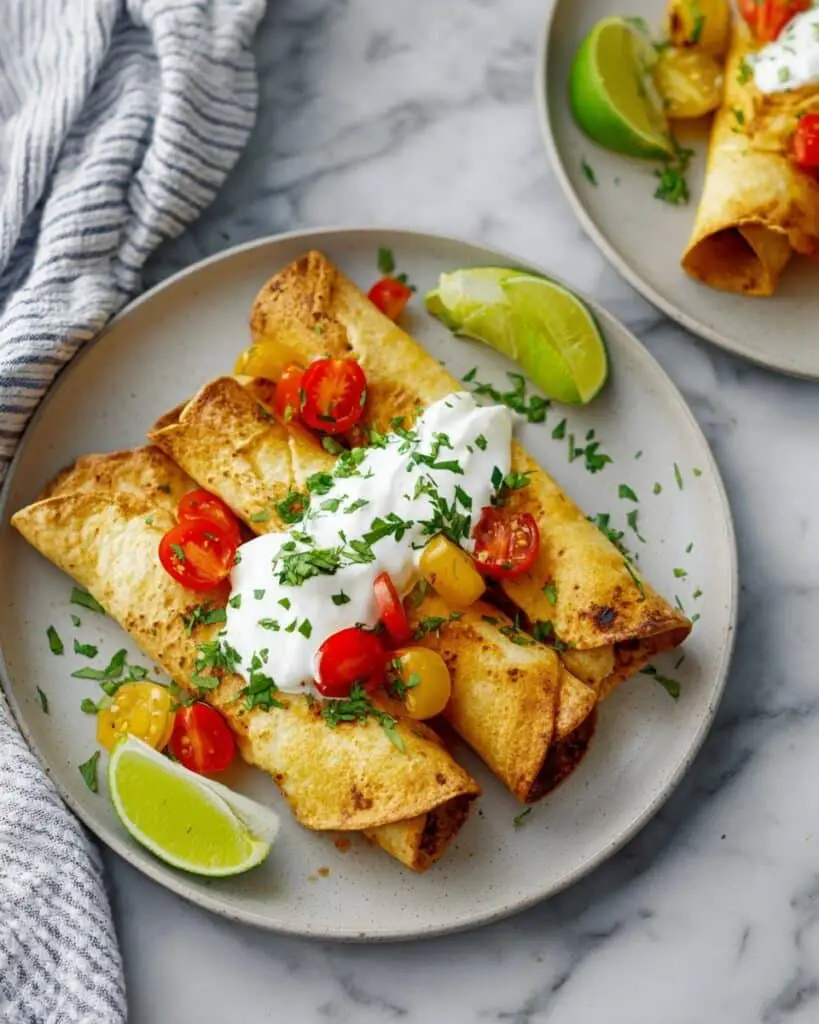 Air Fryer Green Chile Chicken Taquitos Recipe