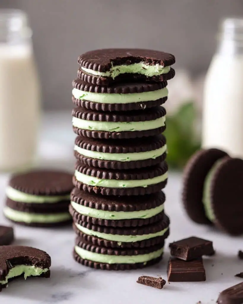 Vegan Mint Chocolate Cookies Sandwiches Recipe