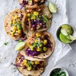 Hawaiian Huli Huli Chicken Tacos with Pineapple, Mango, and Avocado Salsa Recipe