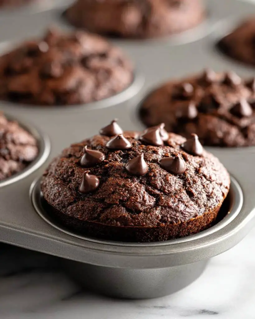 Flourless Chocolate Peanut Butter Banana Muffins Recipe