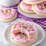 Lofthouse Cookies: Soft Sugar Cookies with Pink Frosting and Sprinkles Recipe