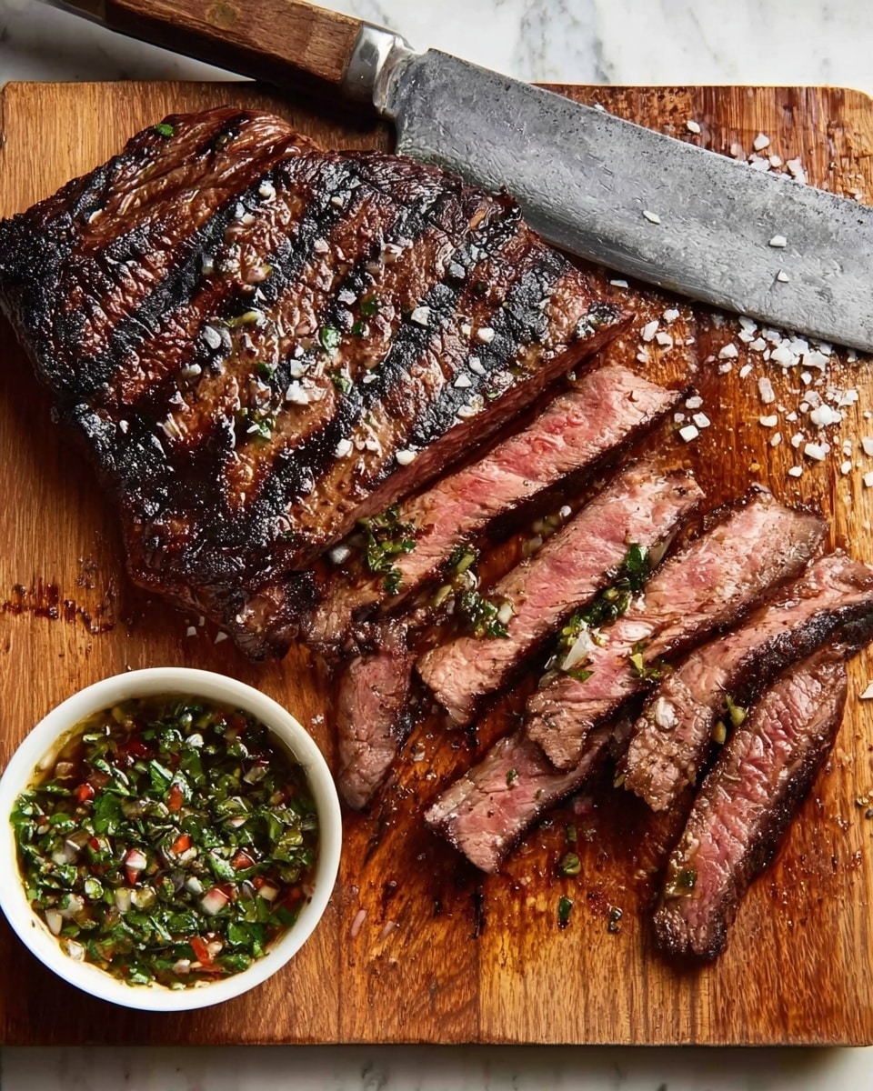 Garlic-Marinated Grilled Flank Steak Recipe