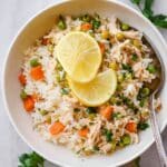 Instant Pot Lemon Chicken and Rice with Veggies Recipe