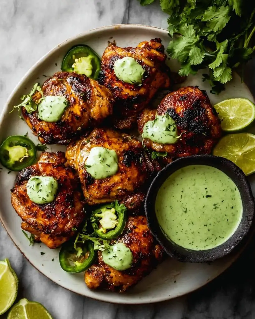 Peruvian Chicken with Creamy Green Sauce Recipe