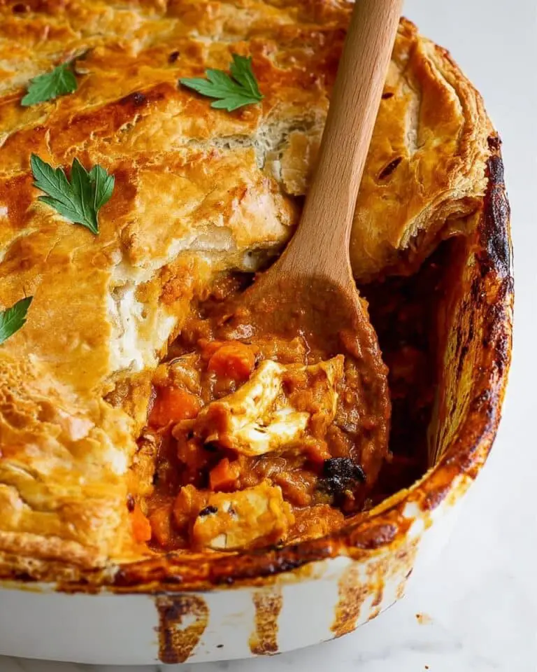 Butter Chicken Pot Pie with Flaky Puff Pastry Recipe