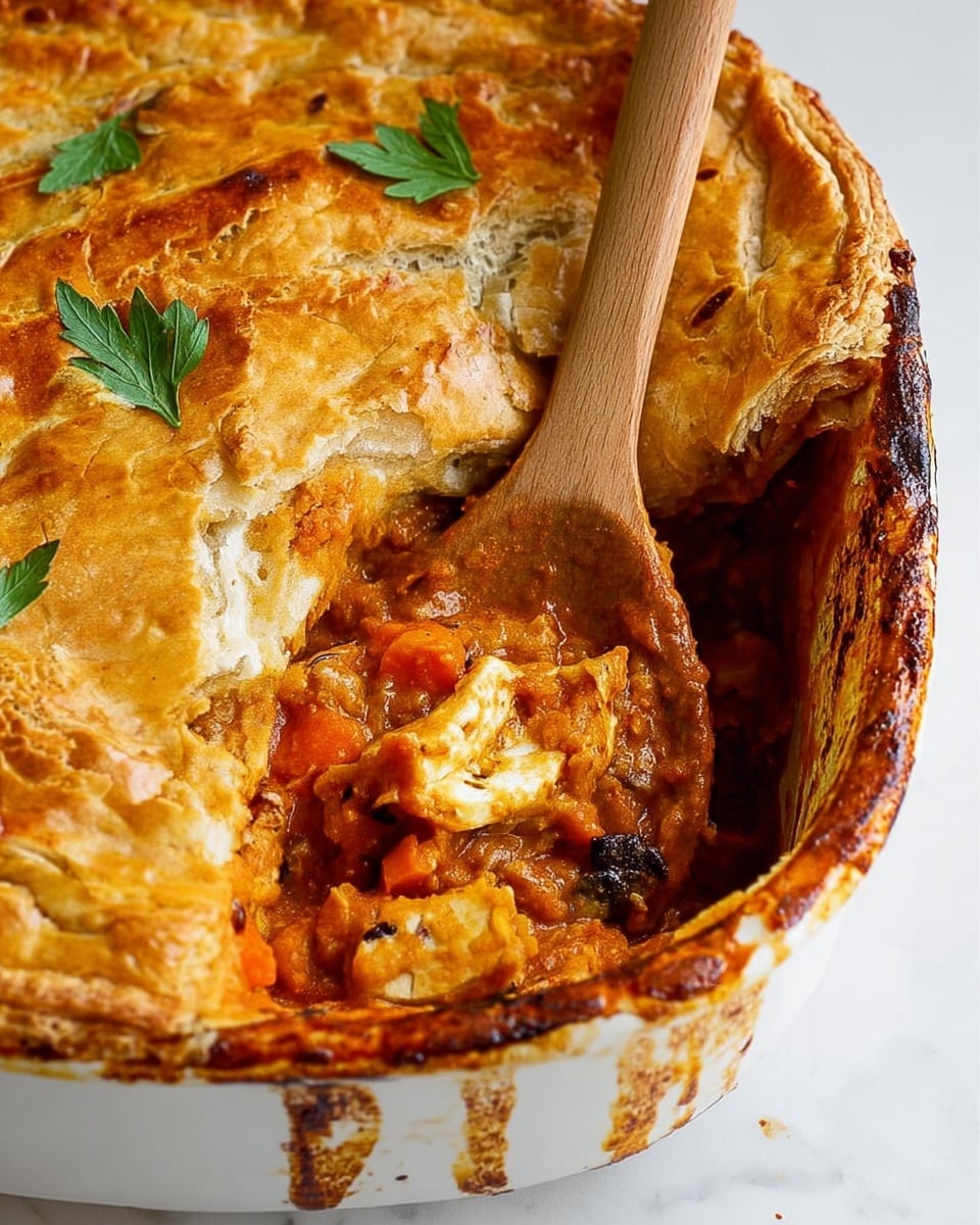 Butter Chicken Pot Pie with Flaky Puff Pastry Recipe