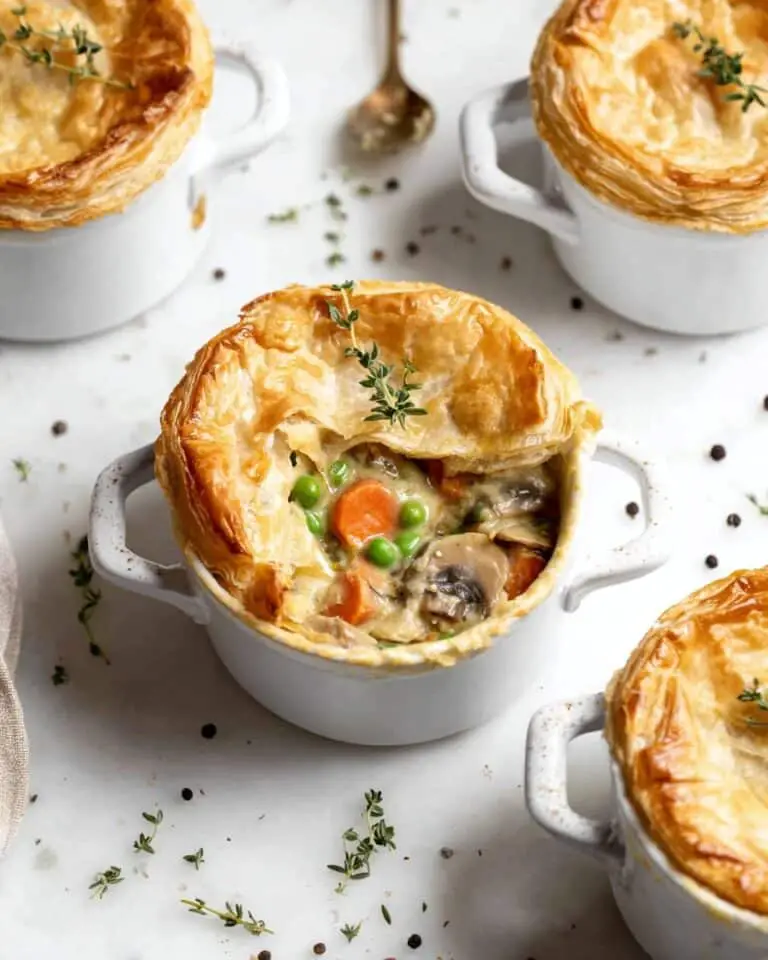 Hearty Vegan Pot Pies with Tender Veggies and Flaky Topping Recipe