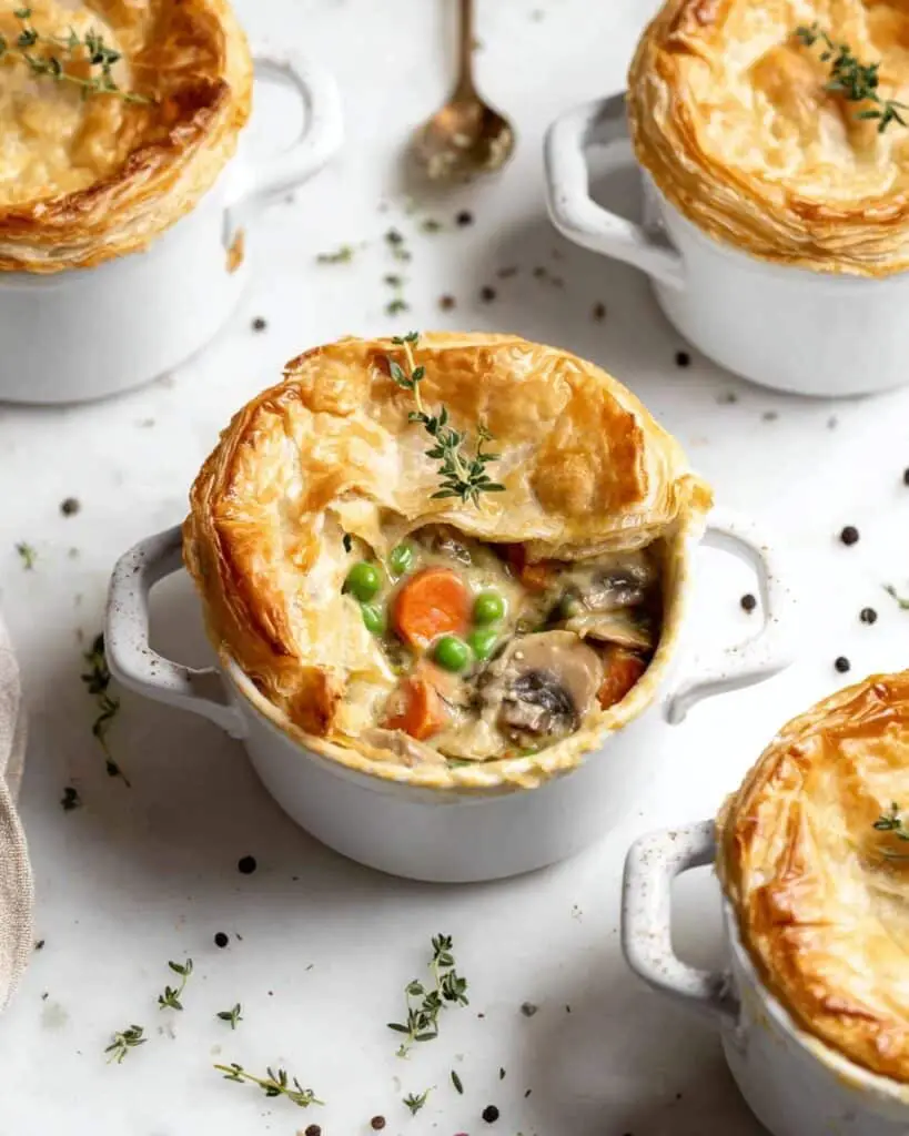 Hearty Vegan Pot Pies with Tender Veggies and Flaky Topping Recipe