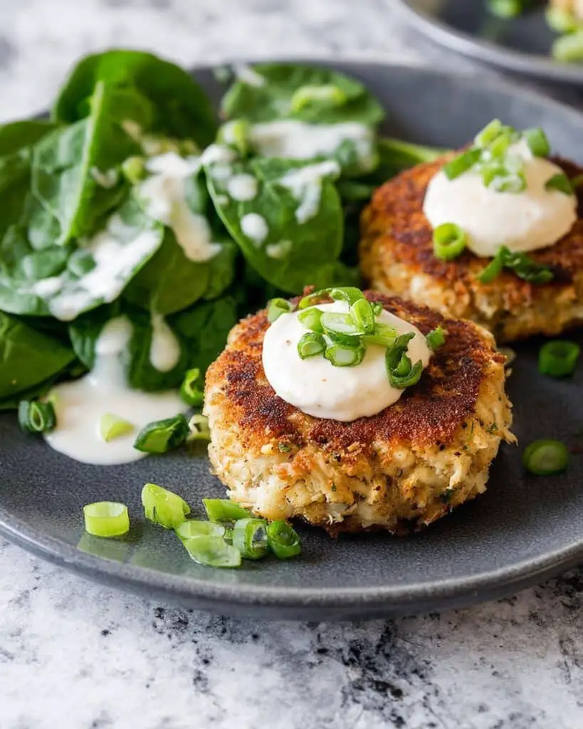 Crispy Pan-Fried Crab Cakes with Lemon-Dijon Dipping Sauce Recipe