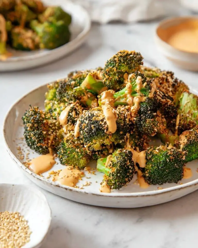 Bang Bang Roasted Broccoli with Spicy Tahini Sauce Recipe
