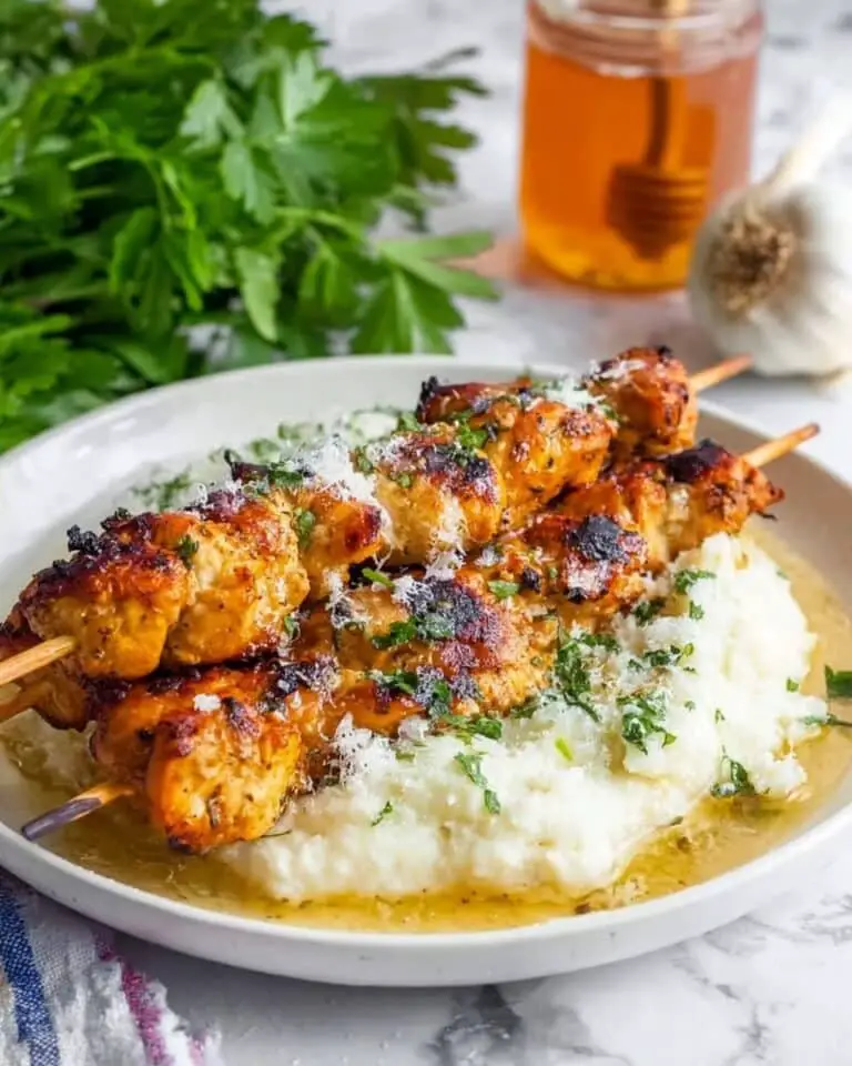 Air Fryer Garlic Parmesan Chicken Skewers Recipe
