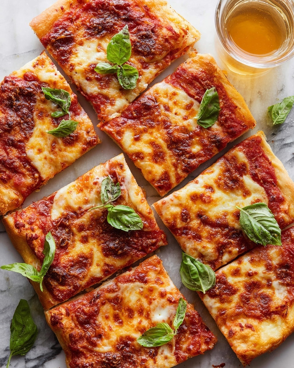 Focaccia Pizza with Fresh Mozzarella, Tomato Passata, and Basil Recipe