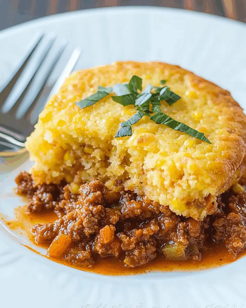One Skillet Sloppy Joe Cornbread Casserole