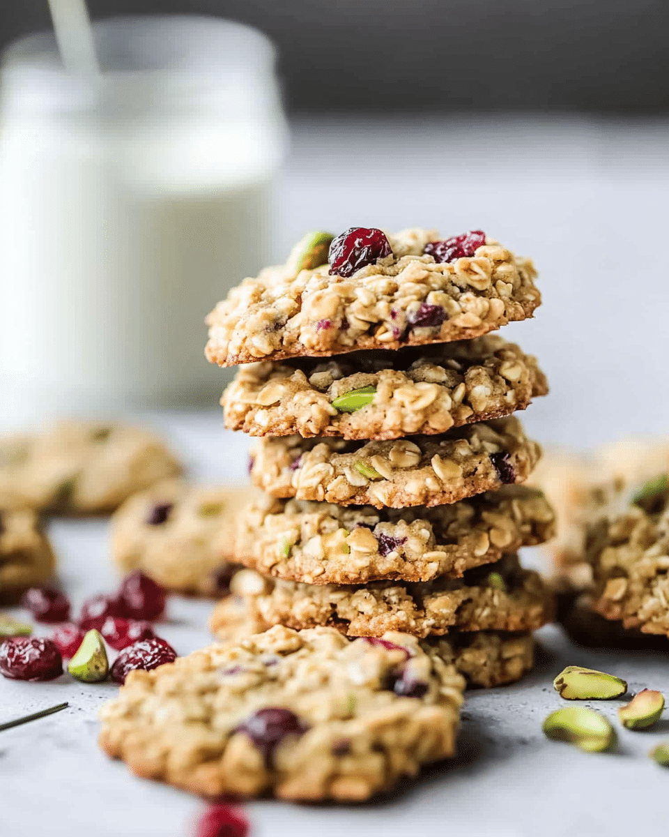 Pistachio Cranberry Oatmeal Cookies