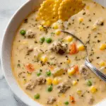 Creamy Shepherd's Pie Soup with Ground Beef, Mashed Potatoes, and Cheddar Recipe