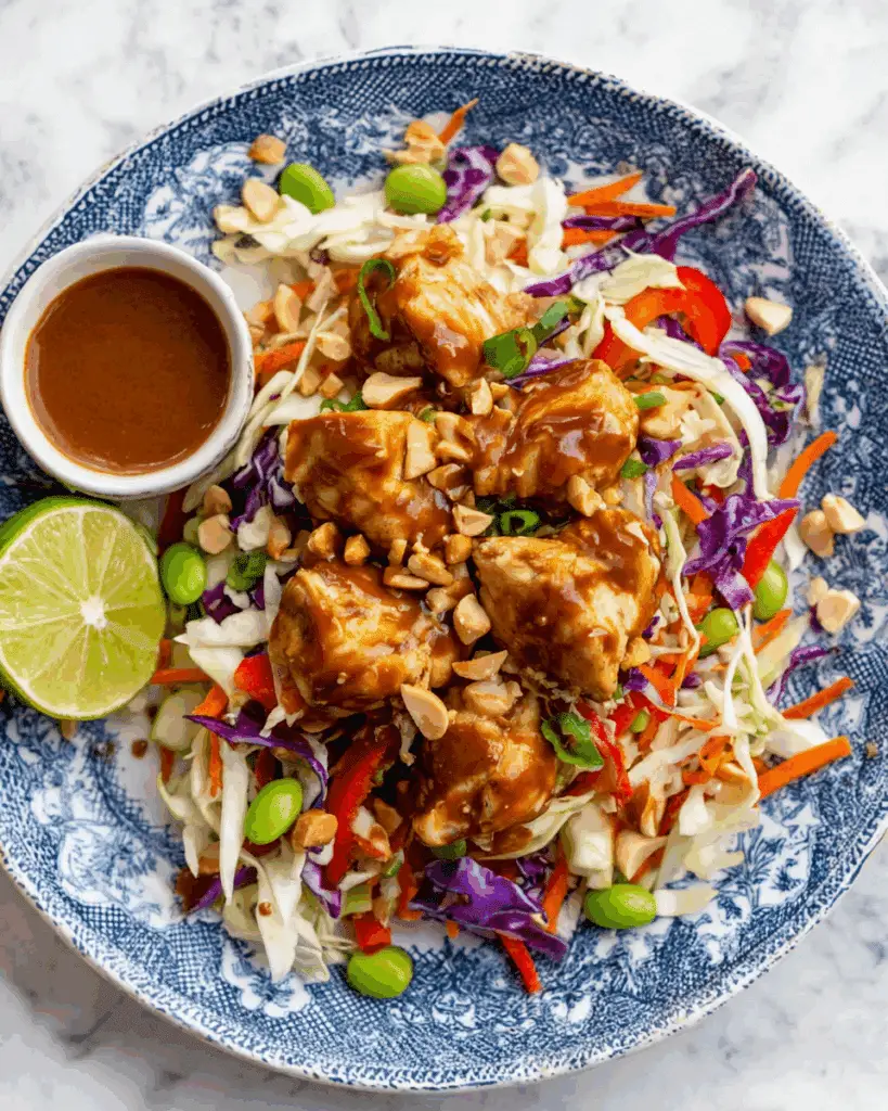 Asian Chicken Salad with Peanut Sauce Recipe