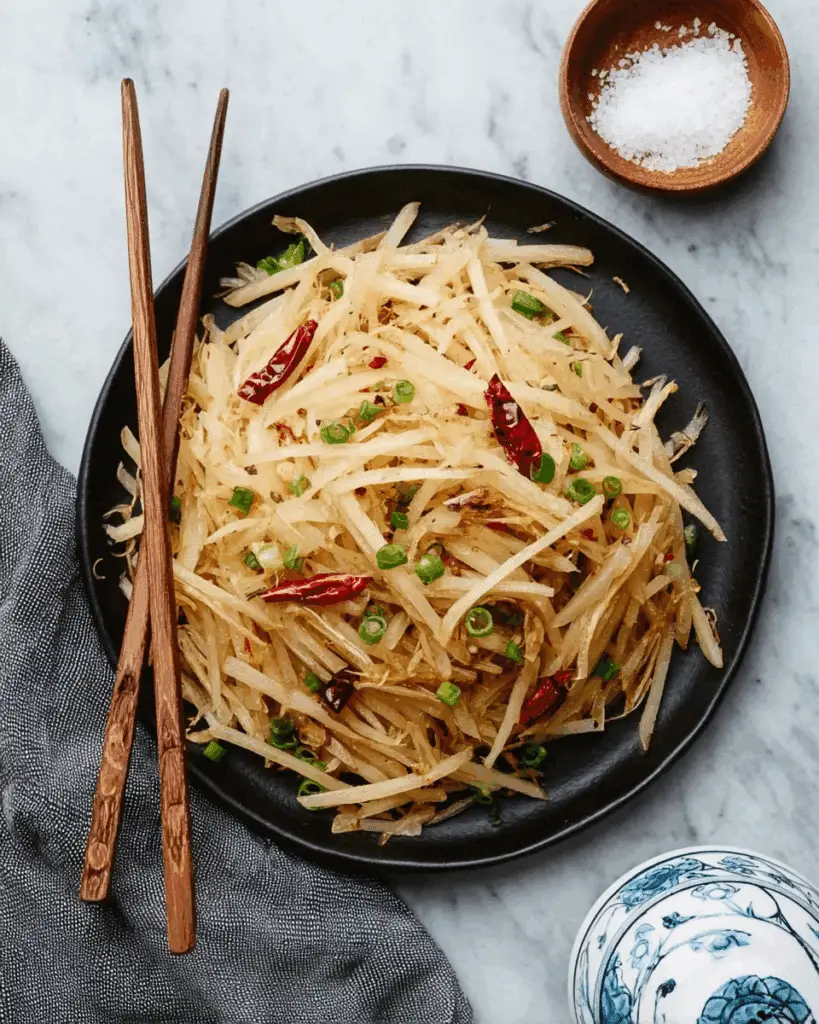 Crispy Spicy Shredded Potato Stir Fry Recipe