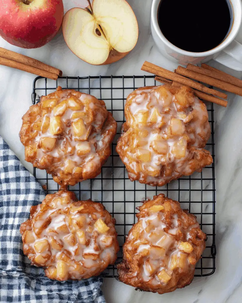 Air Fryer Apple Fritters with Brown Butter Glaze