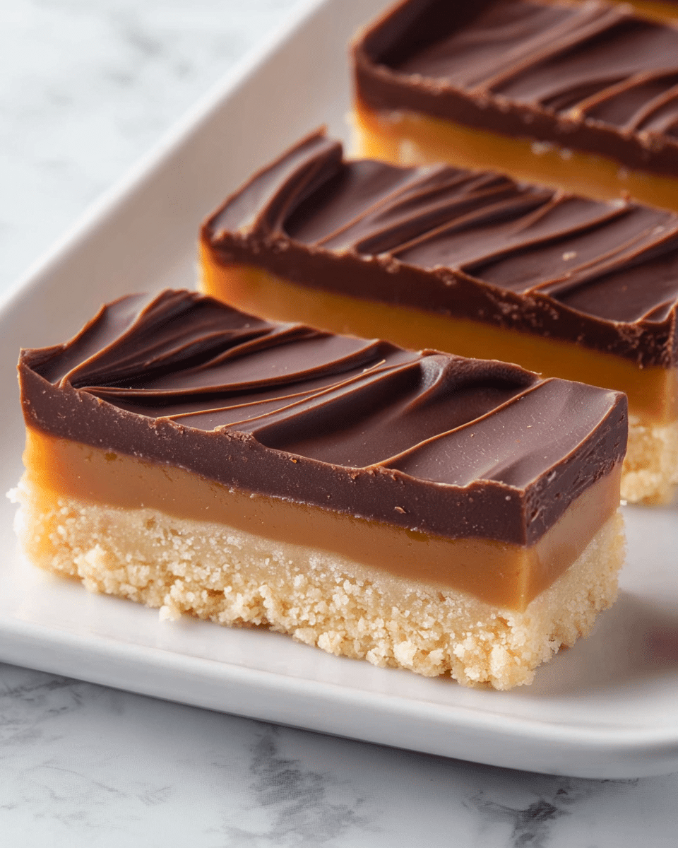 Homemade Millionaire Bars with Shortbread