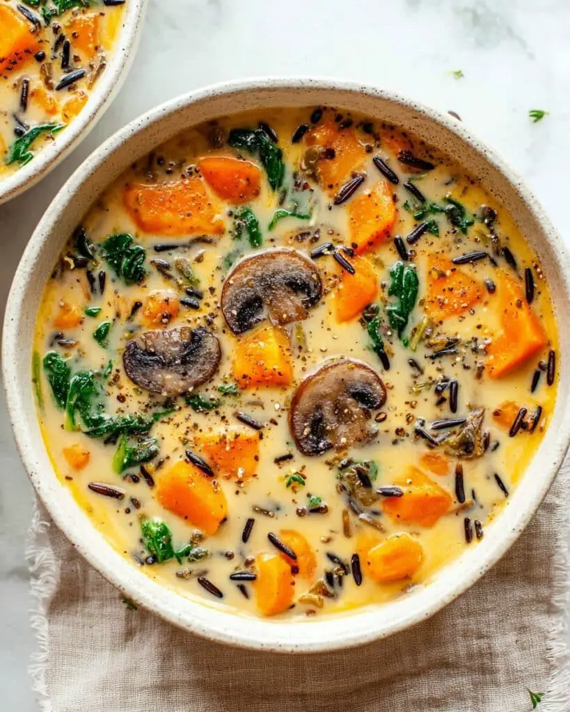 Cozy Winter Wild Rice Soup with Vegetables and Coconut Milk Recipe