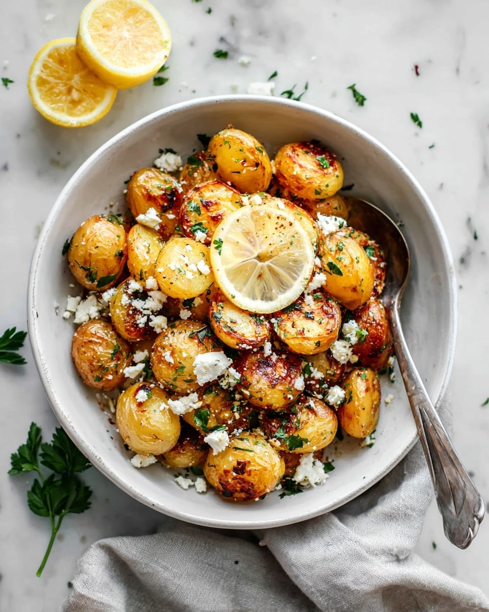 Greek Roast Potatoes With Lemon And Feta Recipe