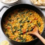 Red Lentil Curry Stew with Kale and Chickpeas Recipe