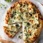 Artichoke Pizza with Spinach Parmesan Cream Sauce Recipe