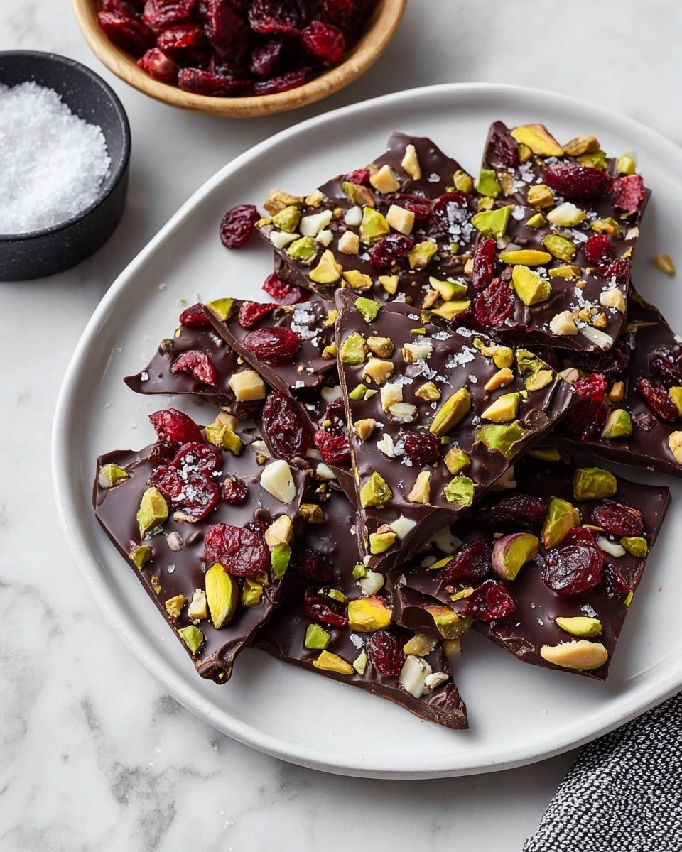 Homemade Chocolate Bark with Nuts, Cranberries, and Candied Ginger Recipe