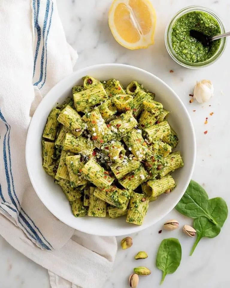 Spinach Pistachio Pesto Pasta Recipe