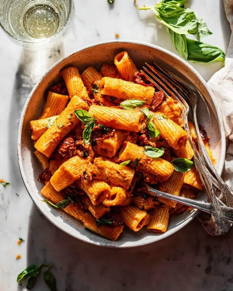 Creamy Coconut Milk Pasta Sauce with Sun-Dried Tomatoes and Basil Recipe