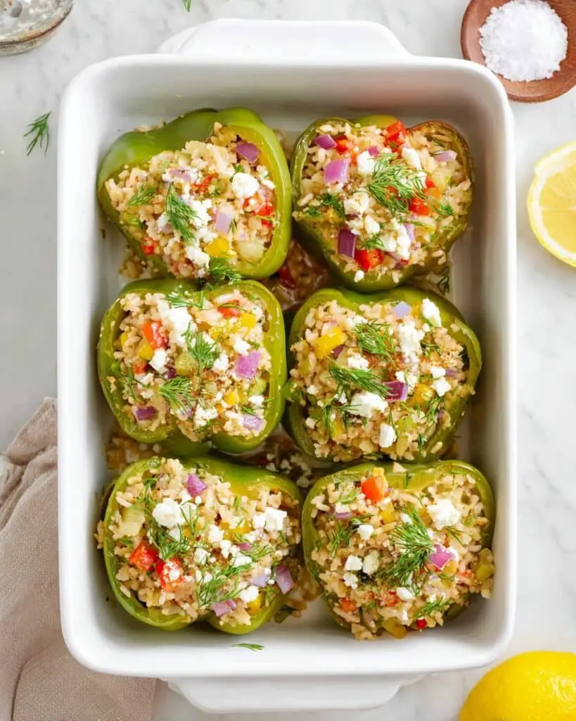Greek Chicken Stuffed Peppers Recipe