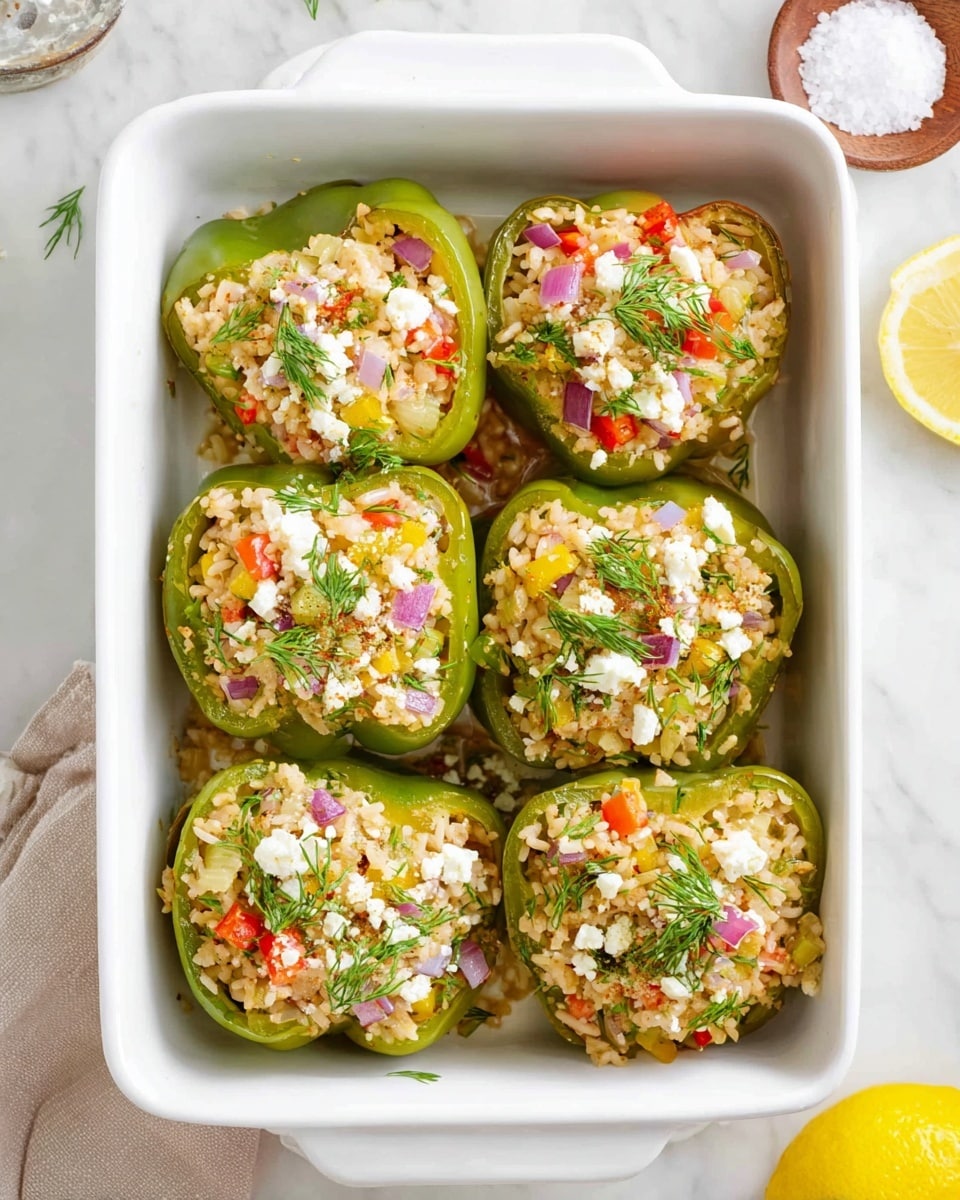 Greek Chicken Stuffed Peppers Recipe
