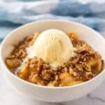 Banana Crumble with Toasted Pecans and Orange Cinnamon Sauce Recipe