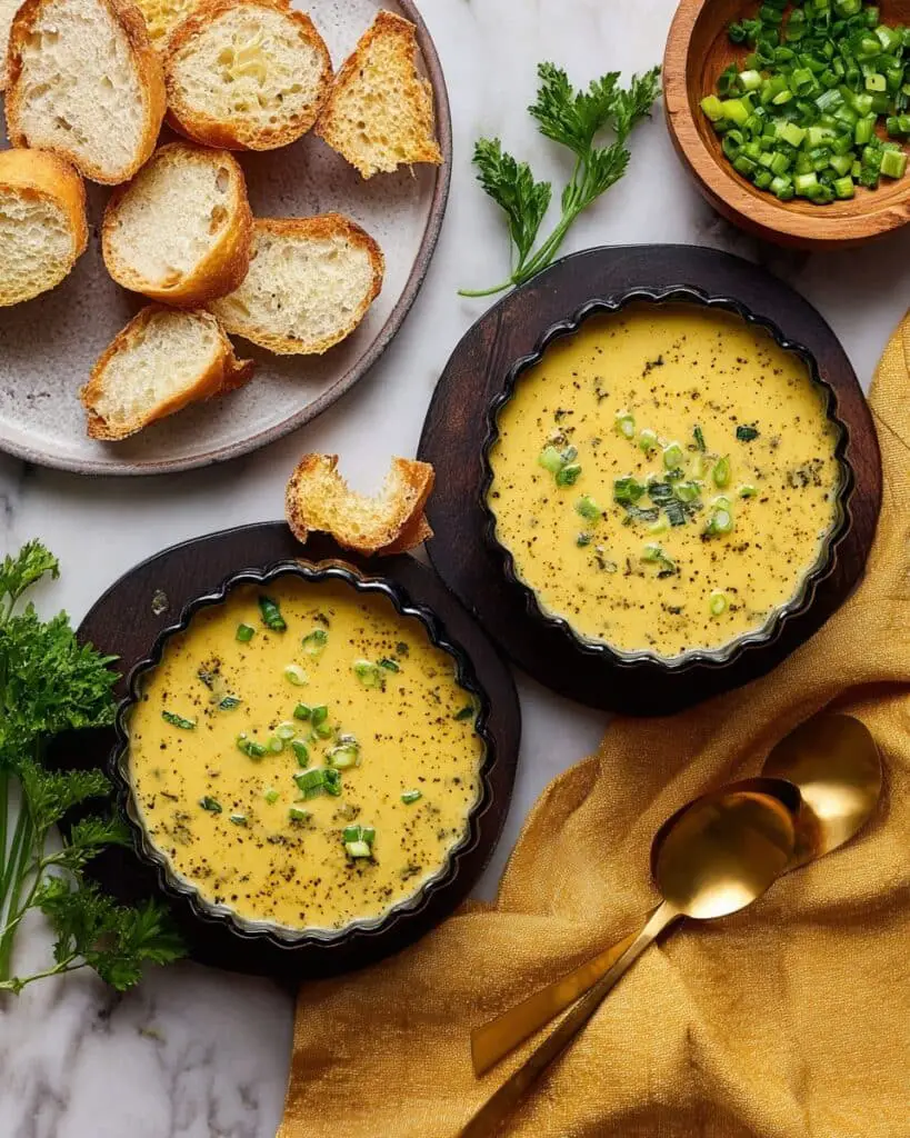 Hearty Cheddar Garlic Herb Potato Soup Recipe