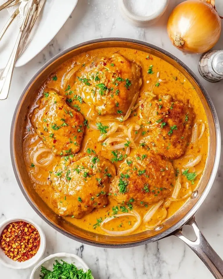 Creamy Chicken Paprika with Caramelized Onions Recipe