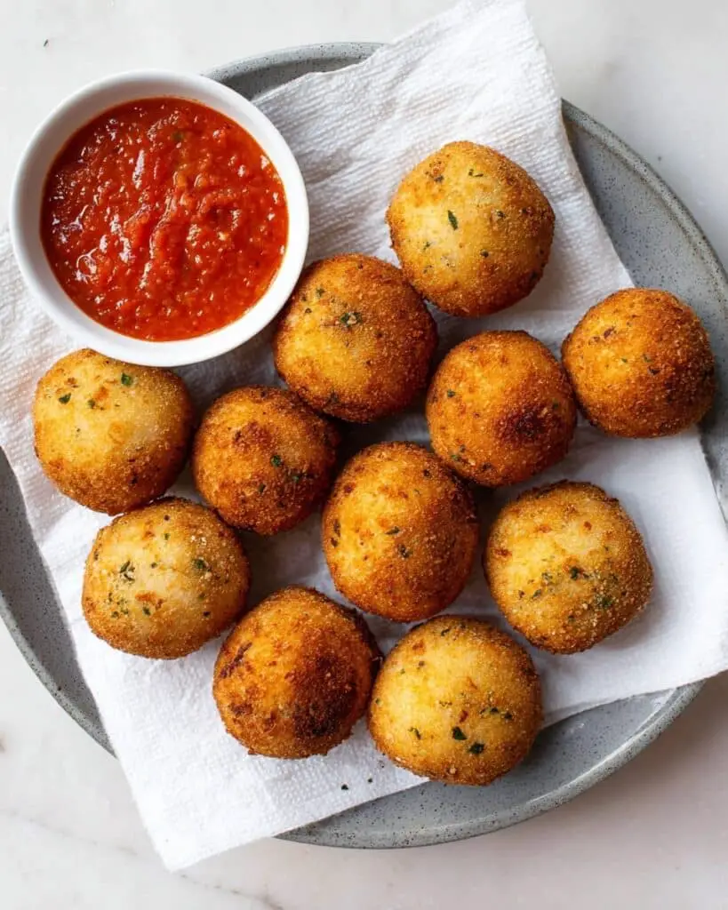 Arancini Rice Balls with Cheesy Blichamel Recipe
