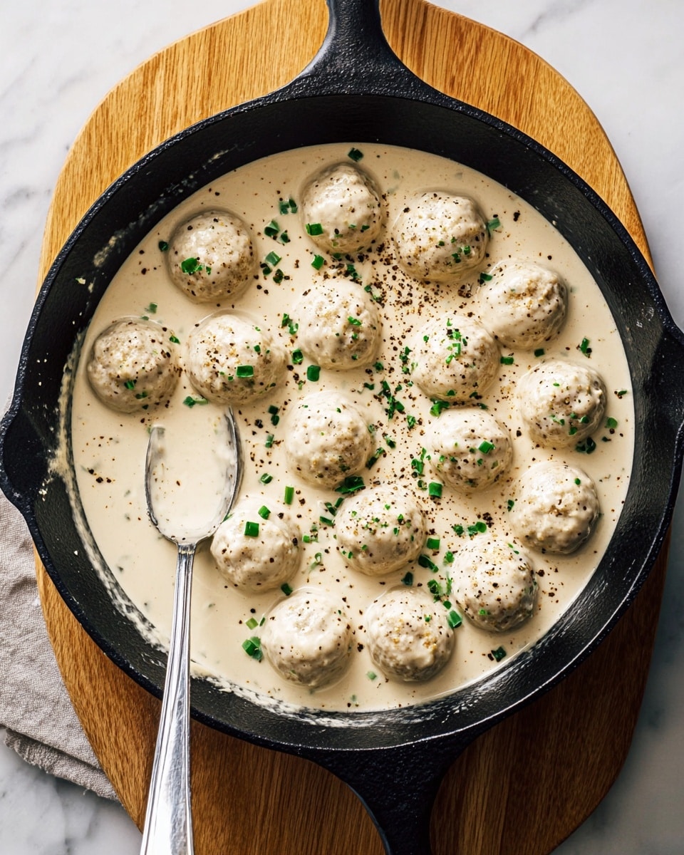 Vegan Mushroom Quinoa Meatballs with Cashew Cream Sauce Recipe