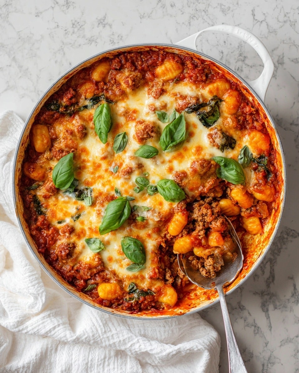 Baked Gnocchi with Ground Turkey, Spinach, and Mozzarella Recipe