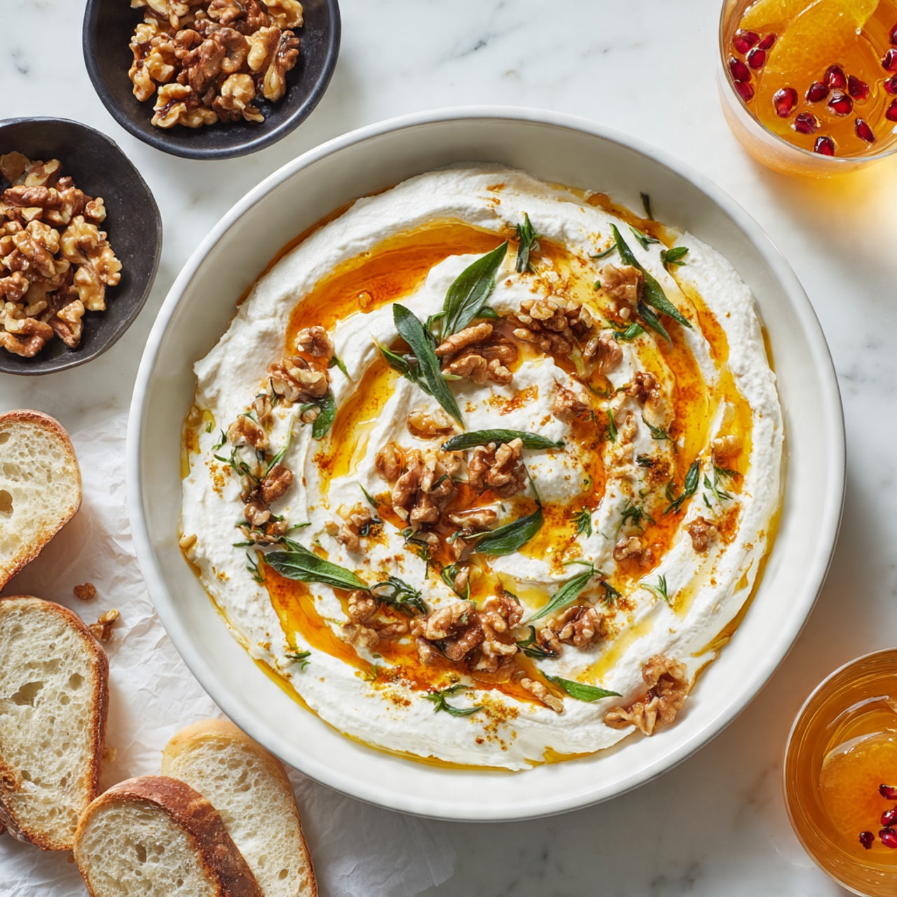 Quick Whipped Ricotta Dip with Hot Honey and Walnuts Recipe