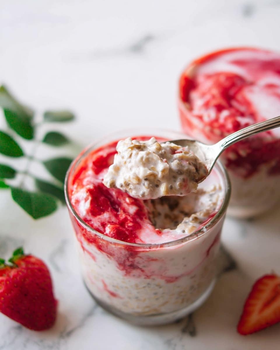 Strawberries & Cream Overnight Oats Recipe
